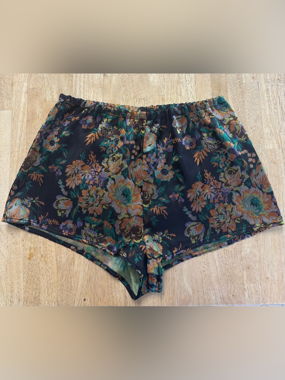 Anthropologie Black Floral High-Waist Women’s Shorts